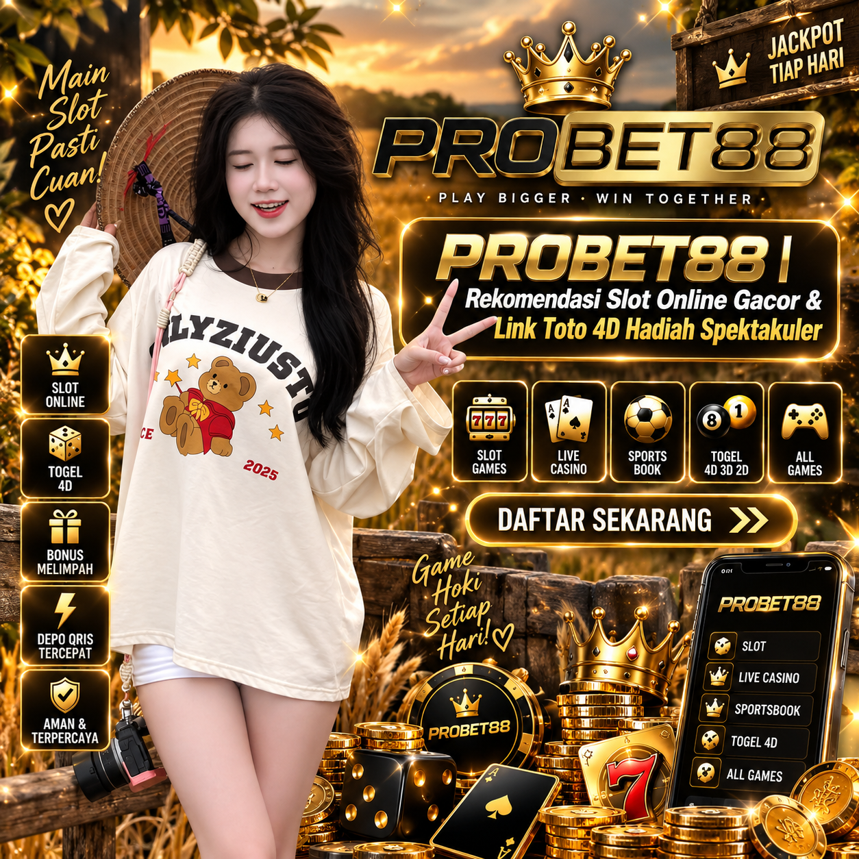 PROBET88 | Rekomendasi Slot Online Gacor & Link Toto 4D Hadiah Spektakuler